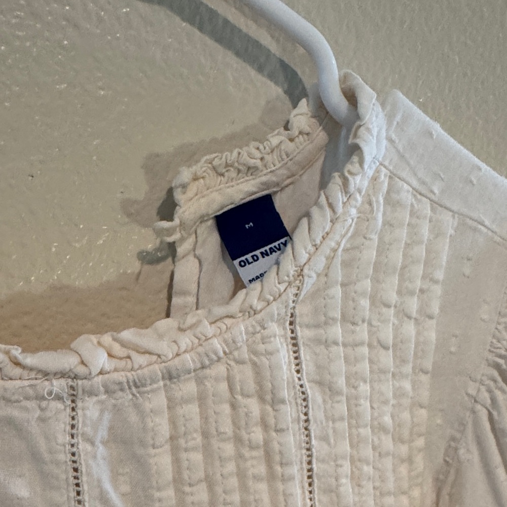 Old Navy Cream Long Sleeve Boho Tiered Dress - Picture 7 of 9